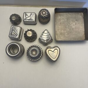 59 Vintage Tin Jello Cake Pie Tart Baking Pans Swirl Tree Heart